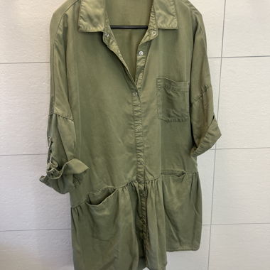 Chemise longue kaki Zara