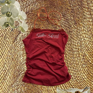 Rotes Neckholder-Top „Fallen Angel“