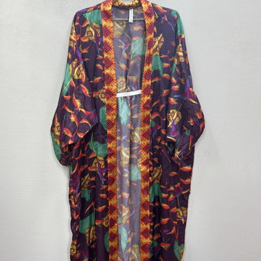Bunter Kimono in Seide