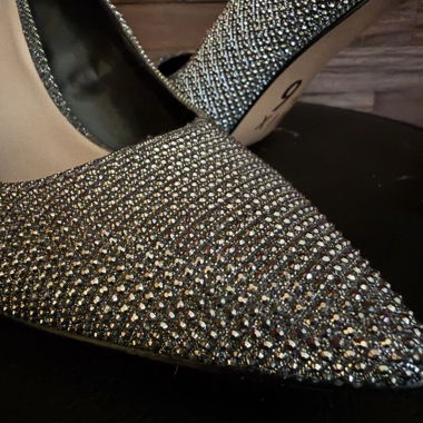 Escarpins à paillettes avec dentelle