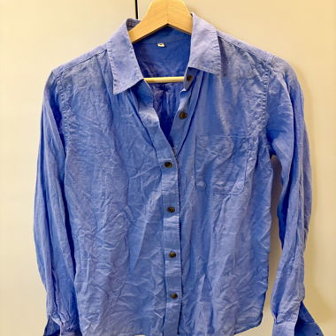 Camicia di lino blu