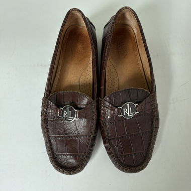 Mocassins à effet croco en relief RL