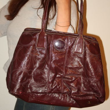 Vintage Coach Burgundy Tote Bag 