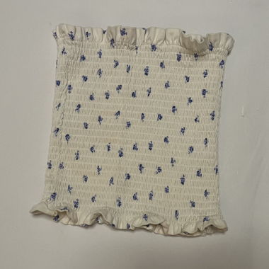 White floral smocked tube top XS