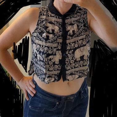 Crop-Top mit Elefantenmotiven