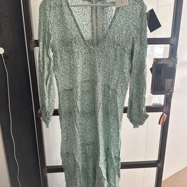 Green long floral dress