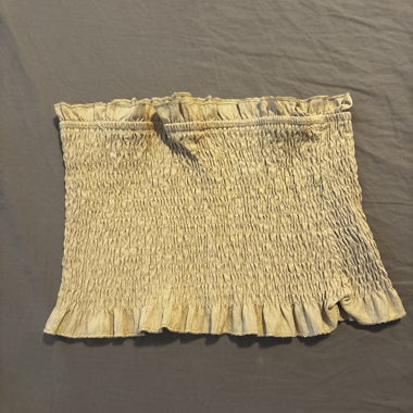 Top froncé beige