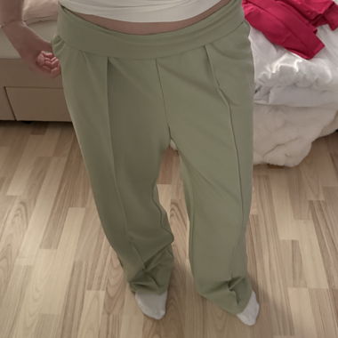 Pantalon en tissu vert menthe