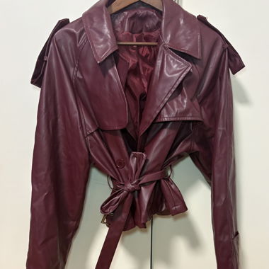 Short Trench in Faux Leather