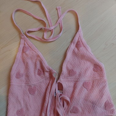Top in maglia rosa XS
