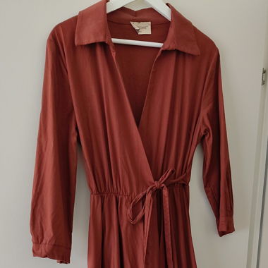 Rust wrap dress
