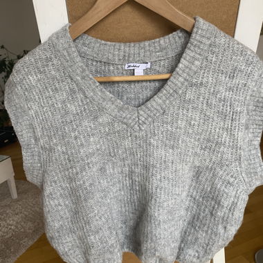 Graue Subdued Strick-Weste, One Size