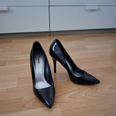Black Patent Leather High Heels Size 38