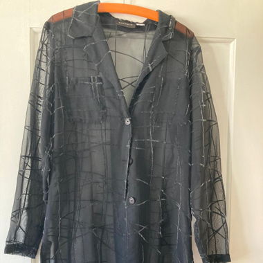 Chiffon Partybluse mit Glitzerstreifen