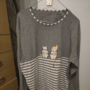 Haut gris à manches longues – motif oursons 