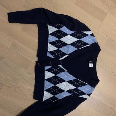 Cardigan argyle blu scuro