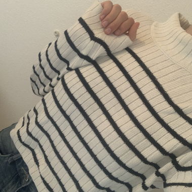Black-and-White Knit Sweater