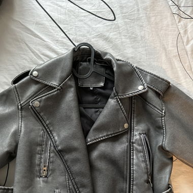 Leather grey jacket 