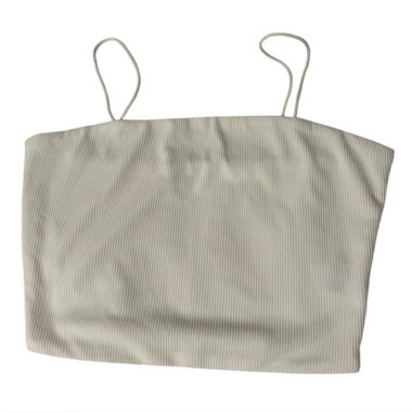cream ribbed tank top