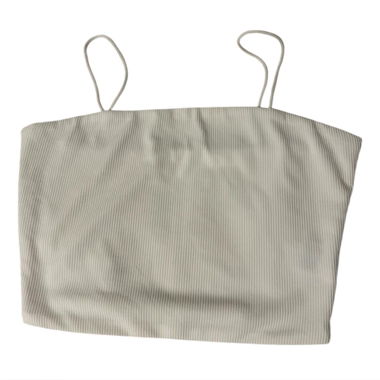 cream ribbed tank top