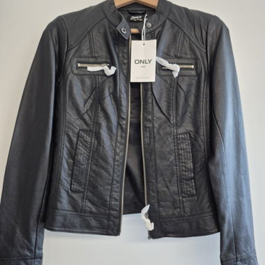 Veste en similicuir noire ONLY