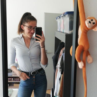 Camicia da donna azzurro chiaro aderente Taglia 34