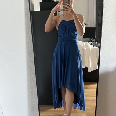 Robe longue bleue d'été pour soirée