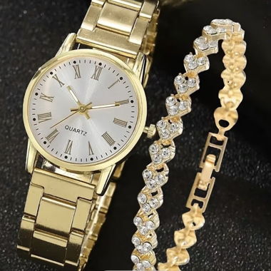 Orologio al quarzo dorato