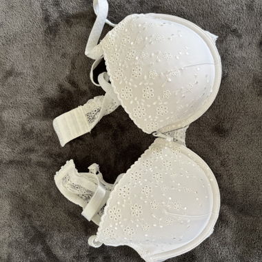 White embroidered bra