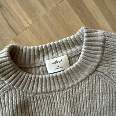 Wilfred beiger Rippstrickpullover