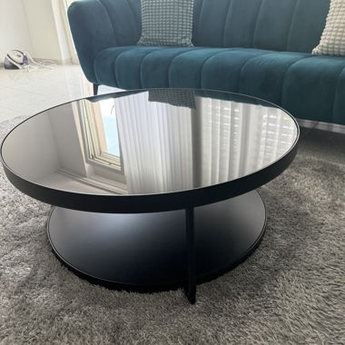 Table basse ronde noire