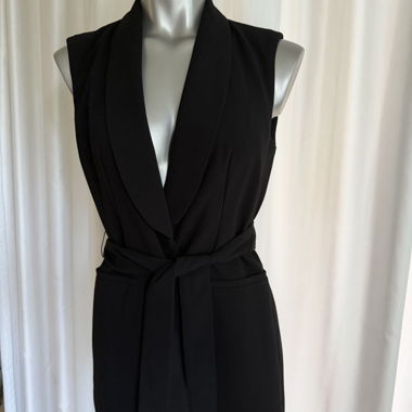 Gilet blazer nero Tahari senza maniche