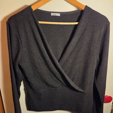 Black Cross-Over Cardigan