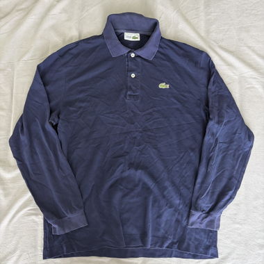 Lacoste polo vintage a maniche lunghe blu M