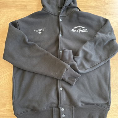 Black varsity hoodie
