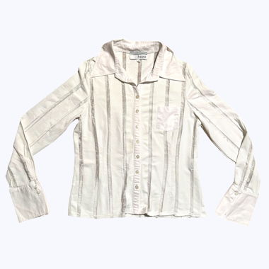 Heine Y2K White striped button-up shirt