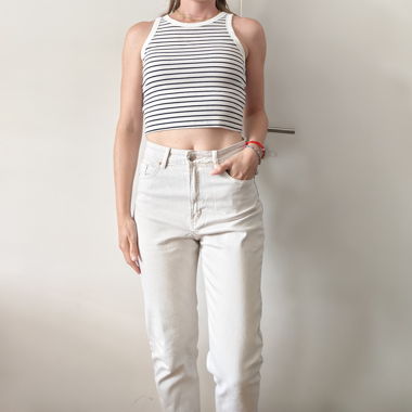 Jeans beige Mango