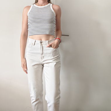 Jeans beige Mango