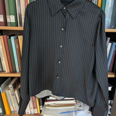 Silk Pinstripe Shirt Blue