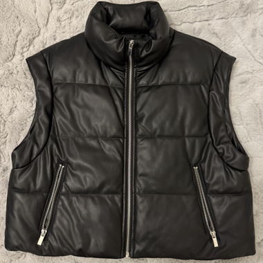 Gilet sans manches similicuir ZARA noir S