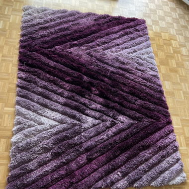 Tapis 2 tapis violets à poils longs
