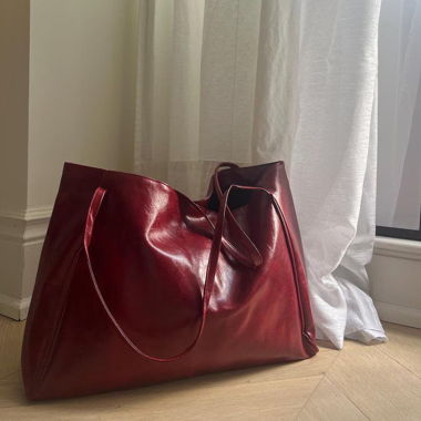 New Burgundy Soft Leather Shoulder Bag