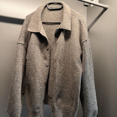 UO Loom Oversized Knit Cardigan Grey