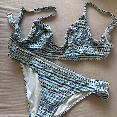 Blue and white O'Neill bikini