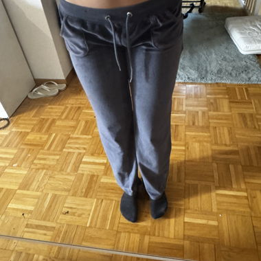 Grey velour sweatpants