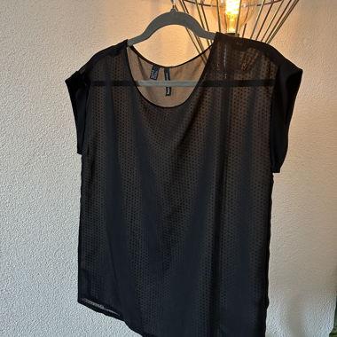 Top boxy nero trasparente XS