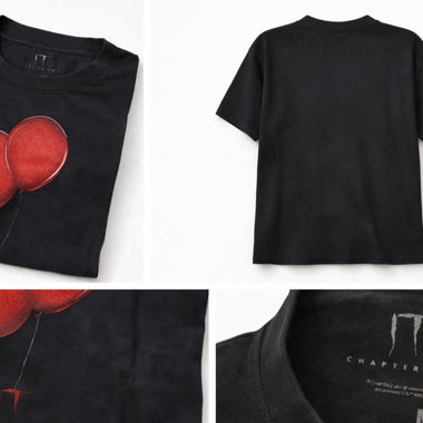 T-shirt nero con palloncini