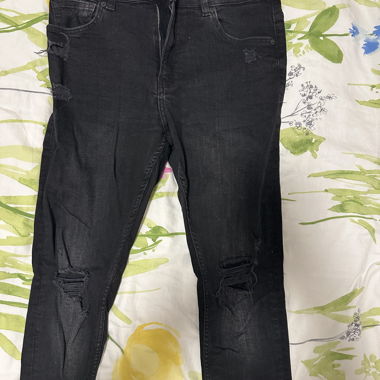 Jeans noir Bershka destroy