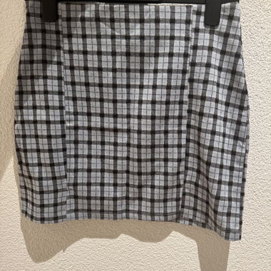 Pull&Bear light blue check mini skirt L