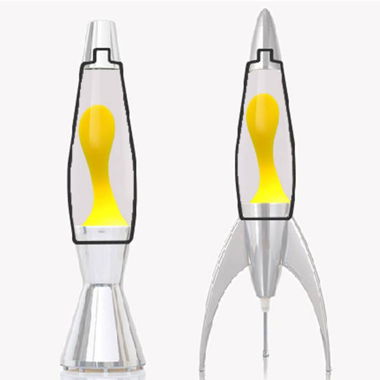 Mathmos Astrobaby Flasche Lavalampe Klar-Gelb